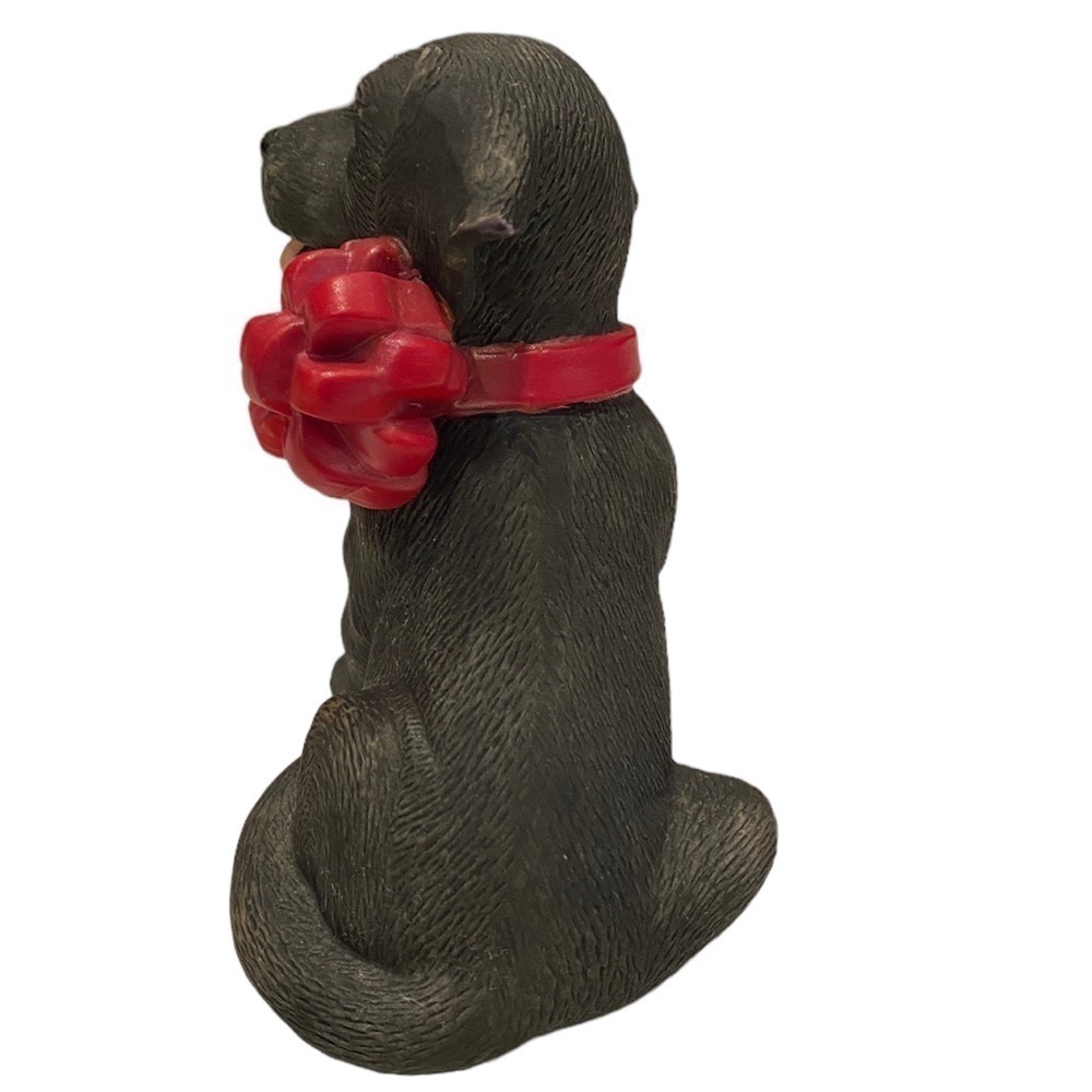 Enesco Black Lab Puppy for Christmas Figurine Dog 1985 Purebred Pets Kathy Wise - Picture 6 of 10
